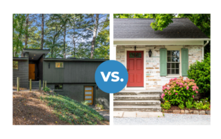 Painted Brick or Limewash? 5 Reasons to Choose Paint in Atlanta - 2 houses, one with painted brick and the other with limewash