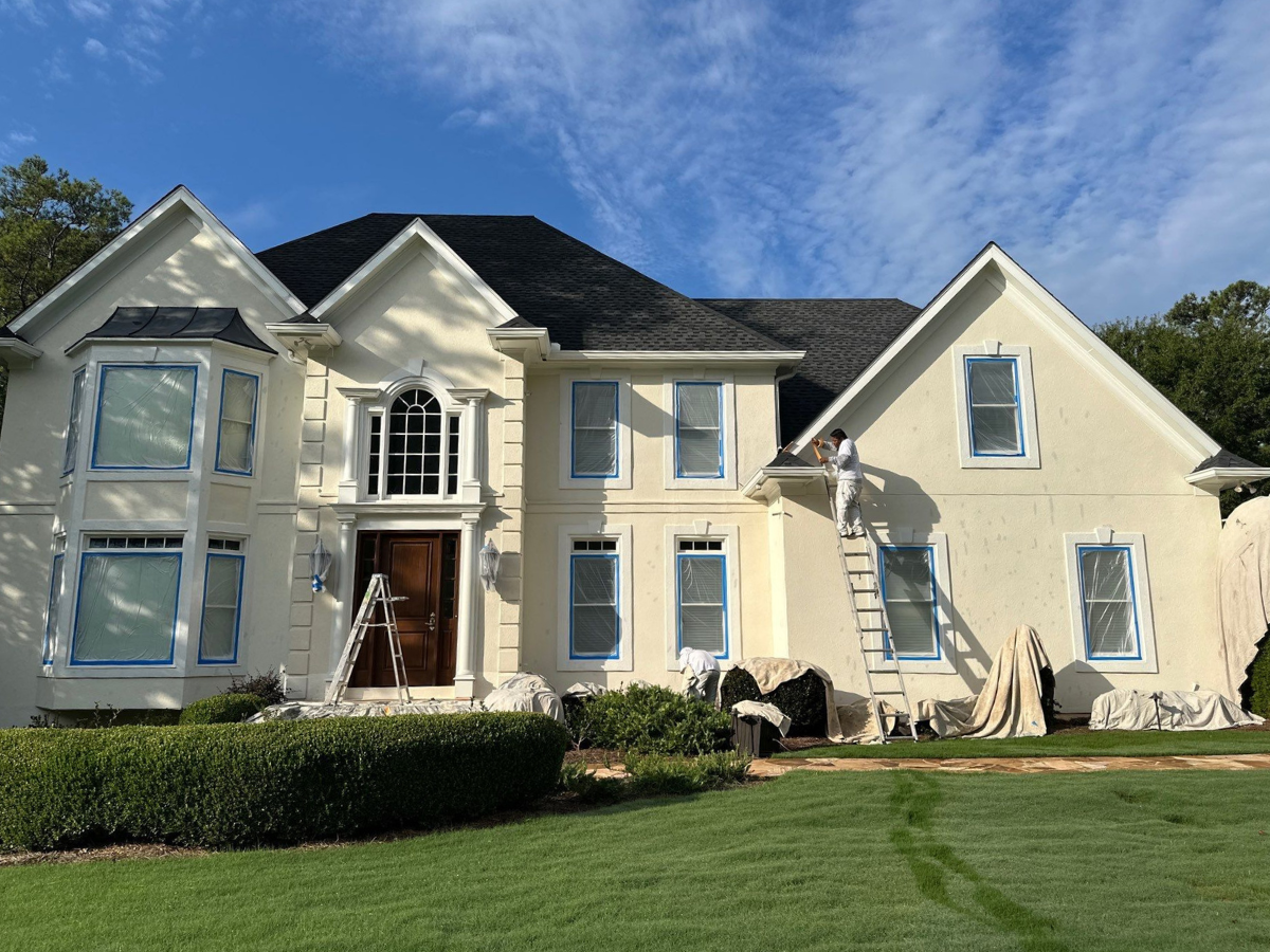 5 Painting Mistakes Homeowners Make (and How We Fix Them) - exterior of a house being prepped for painting