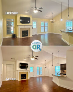 Before and After of a dining room.