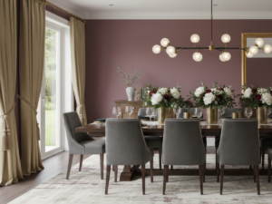 The Interior Design Trend Everyone’s Talking About This Fall - Dining Room with Plum Walls