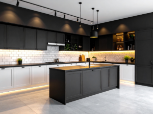 What We Can Learn from Serena Williams’ Black-and-White Celebrity Kitchen Design - black and white kitchen