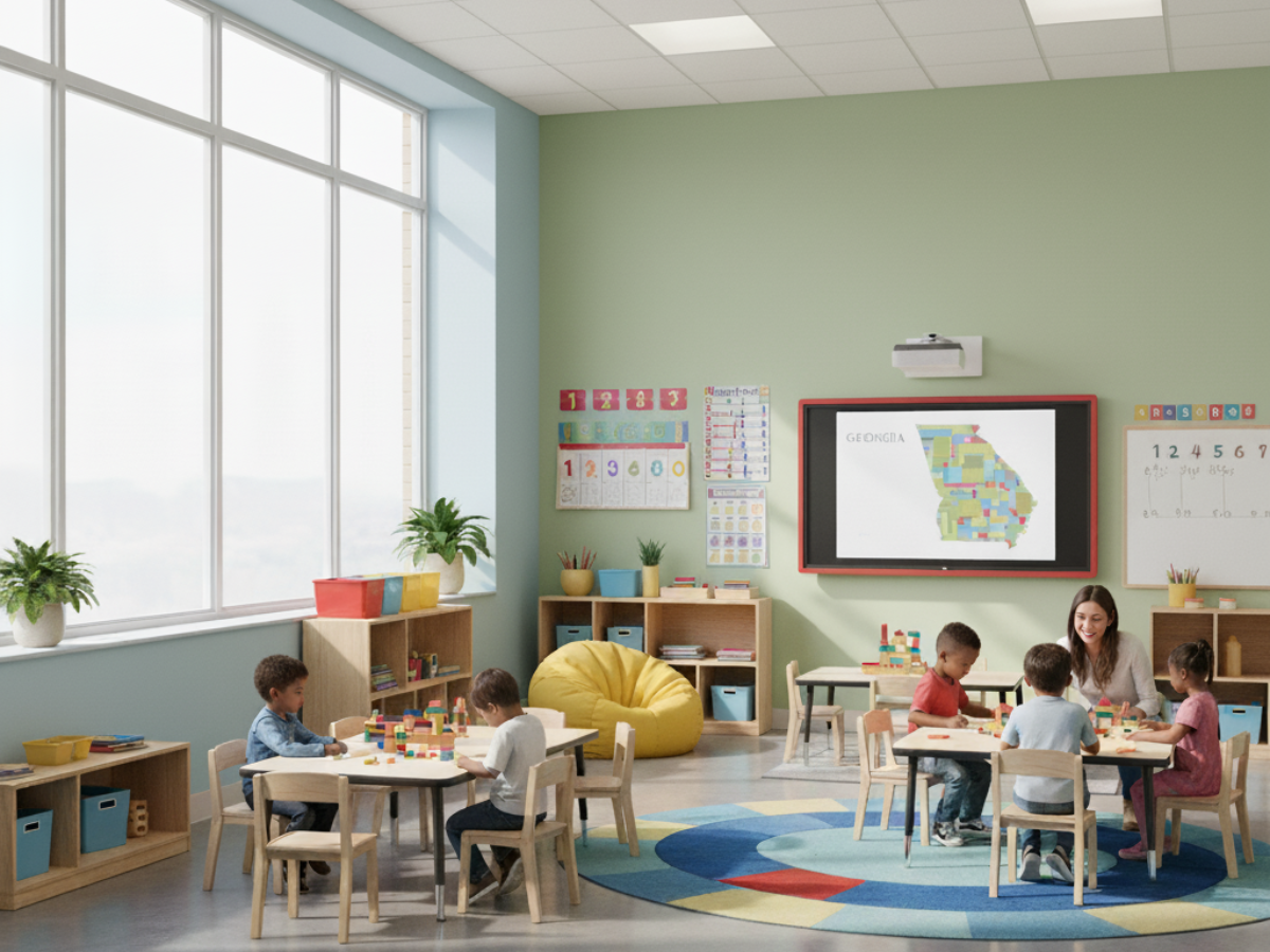 The Impact of Color on Student Learning and Behavior in Buckhead Classrooms - Calm classroom with teacher and students