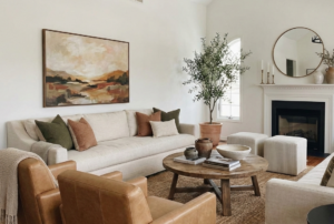 Living Room with SW Alabaster on the walls