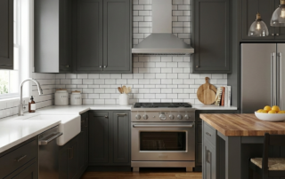 How to Care for Your Newly Refinished Cabinets - Dark kitchen cabinets freshly refinished.