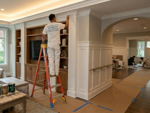 Infection‑Control Conscious Painting: What Assisted Living & Senior Care Facilities in Metro Atlanta Should Ask Their Painter - Painter painting interior of assisted living facility