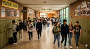 Durable Paint Finishes for High‑Traffic K‑12 Environments - High school hallway full of students walking