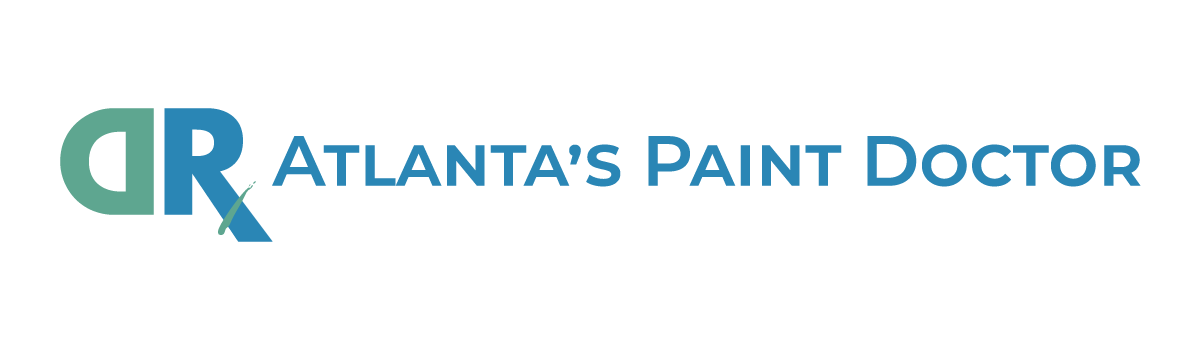 Atlanta’s Paint Doctor Horizontal Logo Horizontal Atlanta's Paint Doctor logo with green and blue letters DR and a paintbrush.